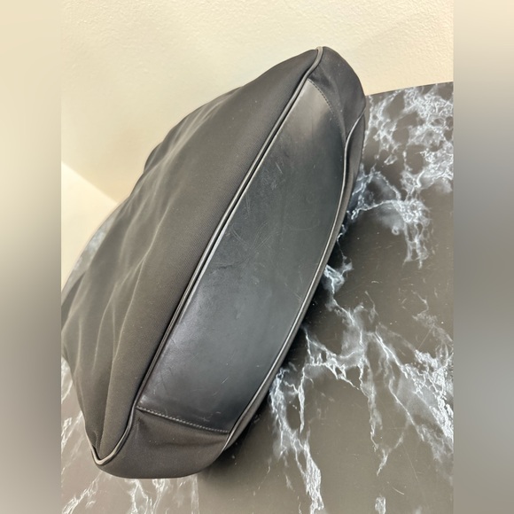 Gucci Bamboo Shoulder Bag Nylon Black Silver Handbag AUTHENTIC - Picture 6 of 14